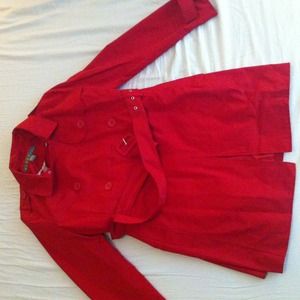 Kenneth Cole Red Trench Coat