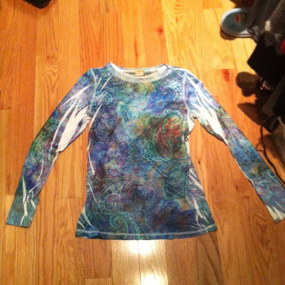Long sleeve, multi colored shirt