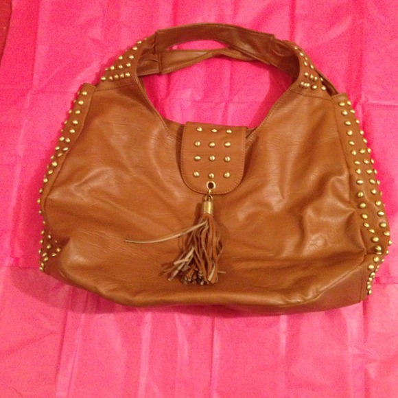 👑SALE👑  Tan Leatherette Hobo