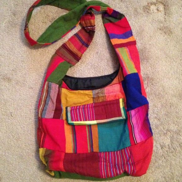 Hand made cross body from Guatemala multi colored.