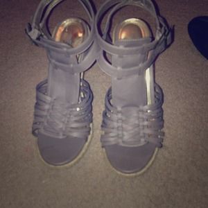 Wedges with double ankle strap