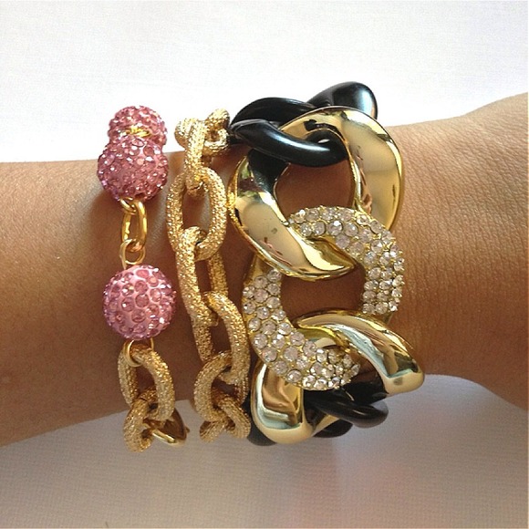 Gold Pave Chunky Chain Bracelet
