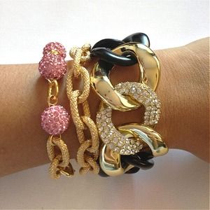 Gold Pave Chunky Chain Bracelet