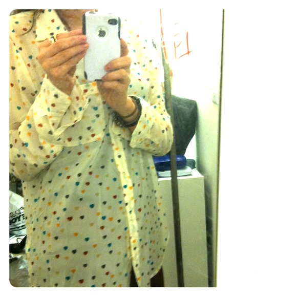 Heart collared forever 21 blouse ❤💛💙💚💜