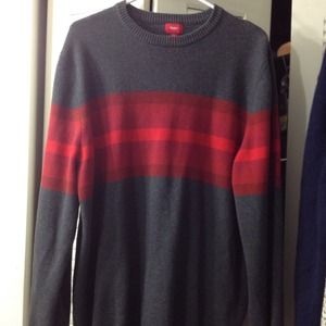 Grey with Red Stripe Sweater