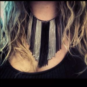 Black and Silver chain Necklace