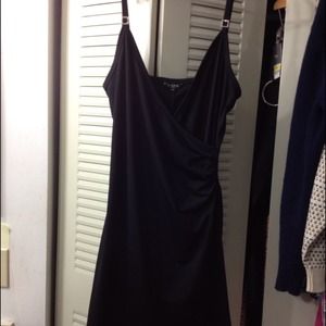 Black Spaghetti Strap Guess Wrap Dress