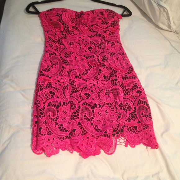$60 Super HOT Lace dress in Pink!