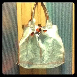 Metallic leather purse