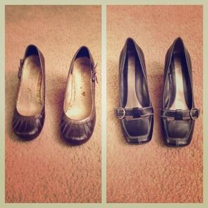 Bundle of black and brown heels