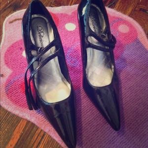Black patent leather shoes