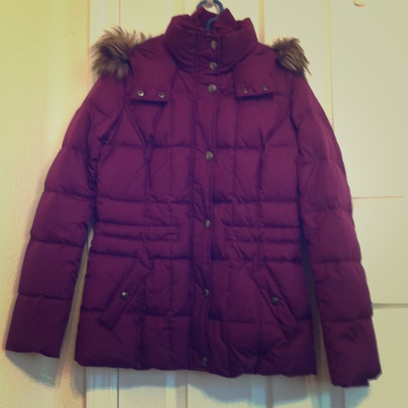 Warm hooded puff jacket.