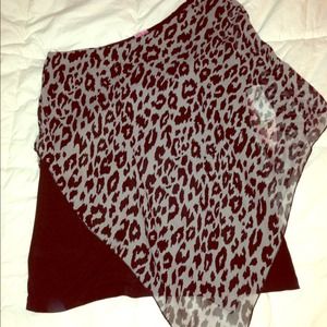 One shoulder leopard print blouse, nwt