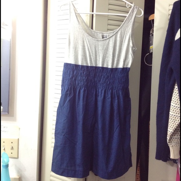 Bundle: Blue Strapless Ruffle & GreyConverse Dress
