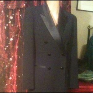 Ralph Lauren Black Tuxedo Style Dress 4 Satin trim