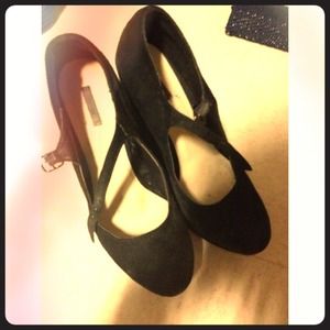 Black Mary Jane Platform Wedges