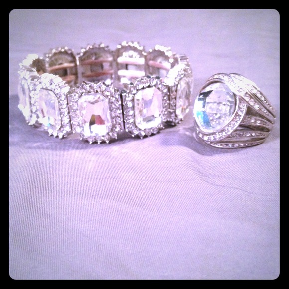 Crystal bracelet and ring