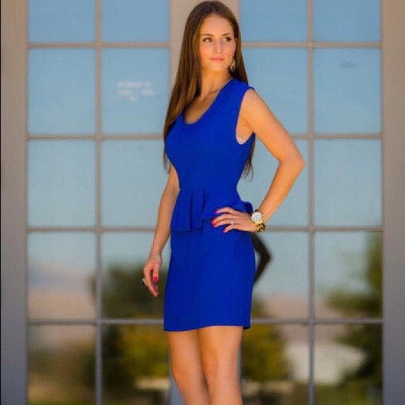 Royal Blue Peplum Dress.