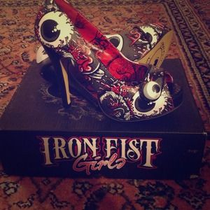 SOLD Iron Fist glam & gore heals. Never worn