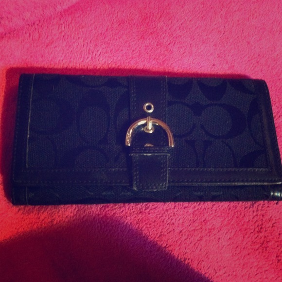 Coach wallet in black w/ checkbook holder!