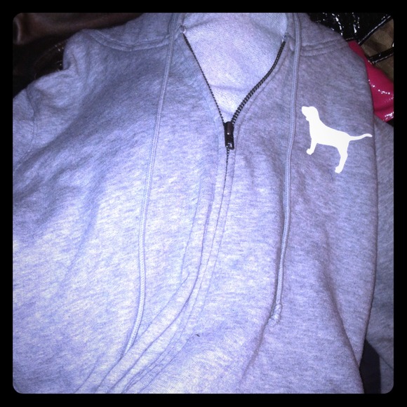 Victoria secrets grey zip up sweatshirt !!:)