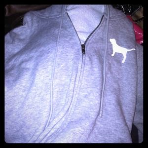 Victoria secrets grey zip up sweatshirt !!:)
