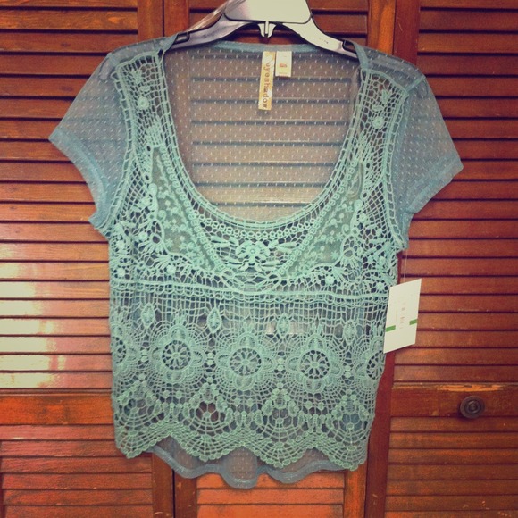 RESERVED Sheer Eucalyptus Dress Top
