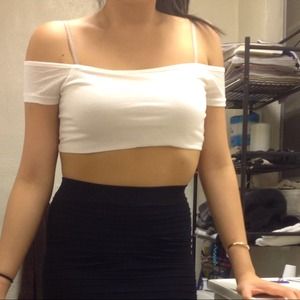 REDUCED! White crop top- in black too