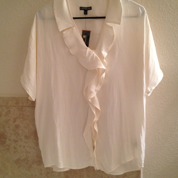 TRADED! Cream colored ruffle blouse