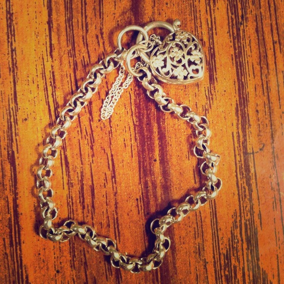 Sterling silver bracelet with heart locket