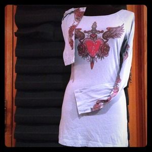 💰SALEx2💰BabyBluLongTop💀EdHardy inspired💥