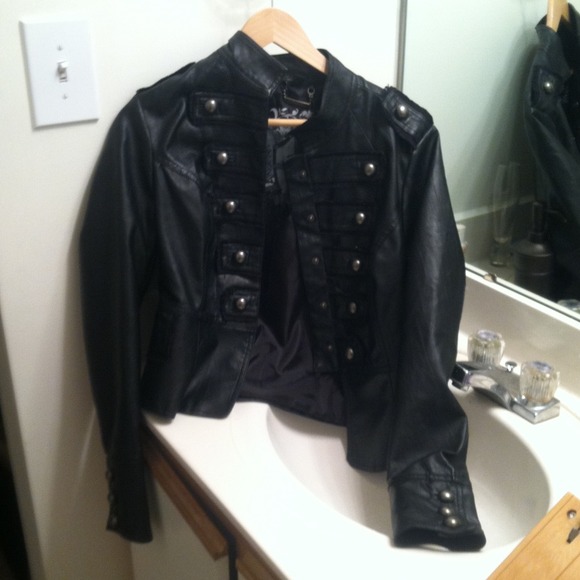Rock style beautiful leather jacket