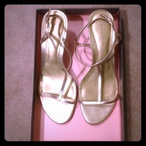 Ann Taylor Gold Strap Sandal