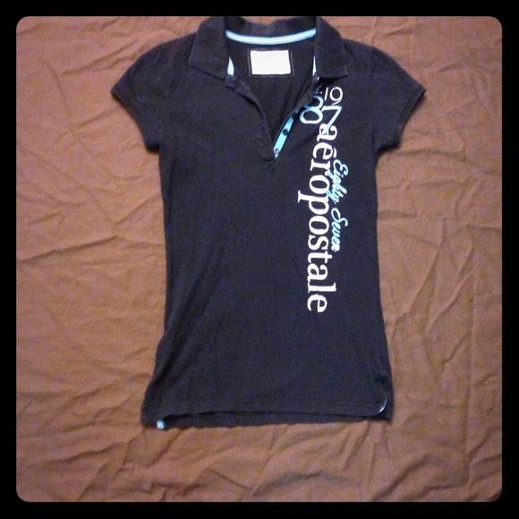 💥REDUCED💥Black and Teal Aeropostale Collar Shirt