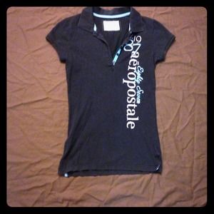 💥REDUCED💥Black and Teal Aeropostale Collar Shirt