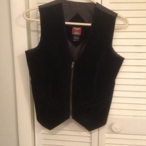 Black Suede Vest with pockets