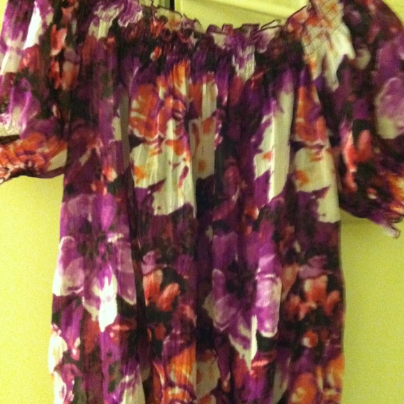 Pretty flower sheer top