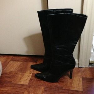 Nine West blk leather boots