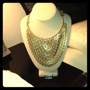 Reduced!!!Layered brushed gold bib necklace