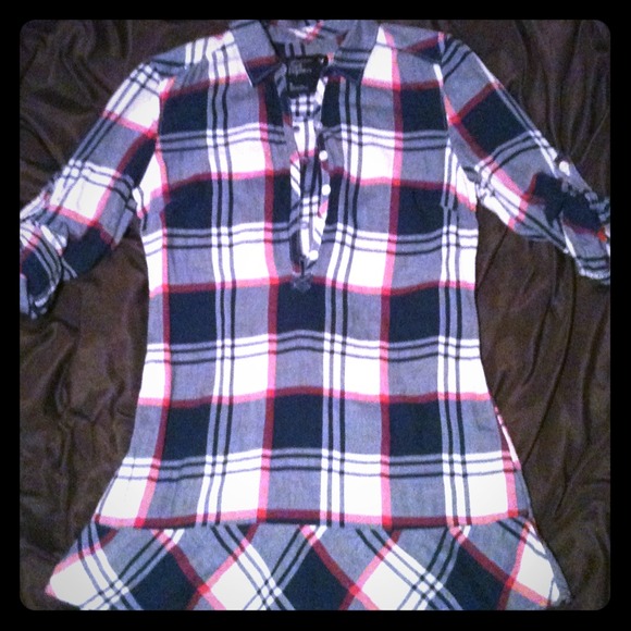 American Eagle Outfitters Ruffle Bottom Flannel