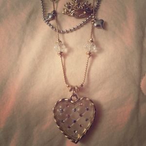 Betsey Johnson heart pendant ballerina necklace