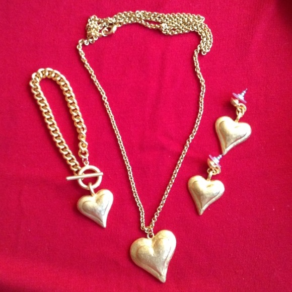 3pc Gold Heart set
