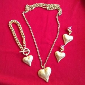 3pc Gold Heart set
