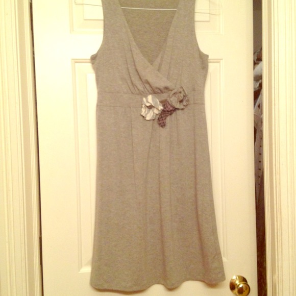 Casual gray with flowers-dress/long shirt