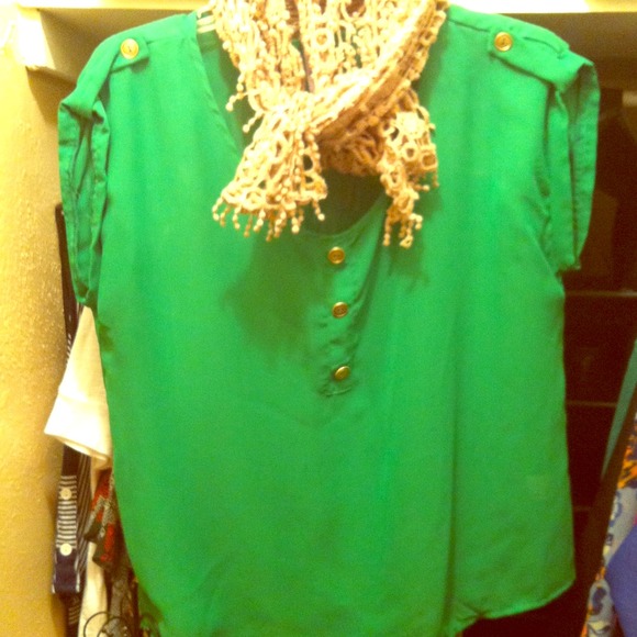 Green sheer SM top from Francesca's Collection!