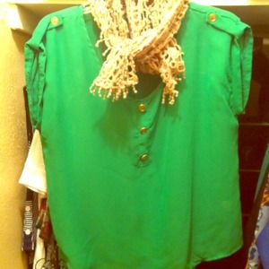 Green sheer SM top from Francesca's Collection!