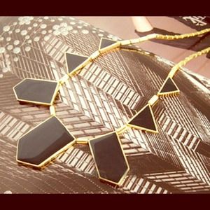 Black geometric necklace!