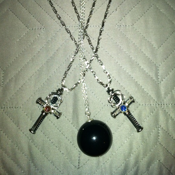 Bundle! 3 crosses and ball necklace