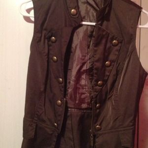 Military style green vest