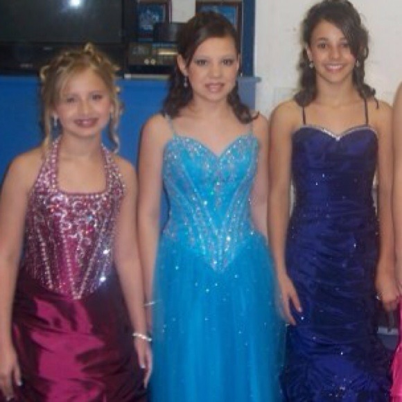 Blue pageant dress- size 0 - Picture 2 of 3